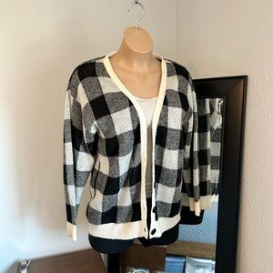 Black & White plaid cardigan seater